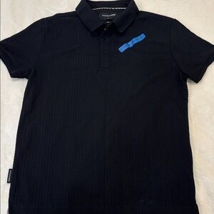 NWT men’s sz M Hudson Barrow Textured Black Polo Shirt